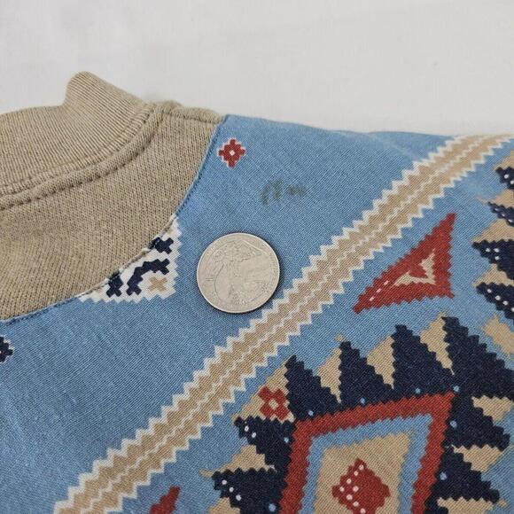 Vintage 80s Aztec Southwestern Bandana Sweatshirt Jerzees Womens Size M - Picture 9 of 15